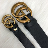 Genuine Leather Luxury Hexagons Reversible Belt unisex