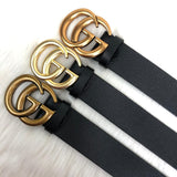 Genuine Leather Luxury Hexagons Reversible Belt unisex