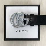 Genuine Leather Luxury Hexagons Reversible Belt unisex