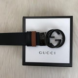 Genuine Leather Luxury Hexagons Reversible Belt unisex