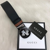 Genuine Leather Luxury Hexagons Reversible Belt unisex