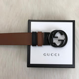Genuine Leather Luxury Hexagons Reversible Belt unisex