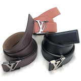 Genuine Leather Luxury Hexagons Reversible Belt unisex