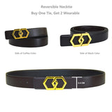 Genuine Leather Luxury Hexagons Reversible Belt unisex