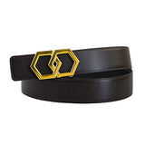 Genuine Leather Luxury Hexagons Reversible Belt unisex