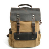 M030 Hot New Multifunction Fashion Men Backpack Vintage Canvas Backpack Leather School Bag Neutral Portable Wearproof Travel Bag